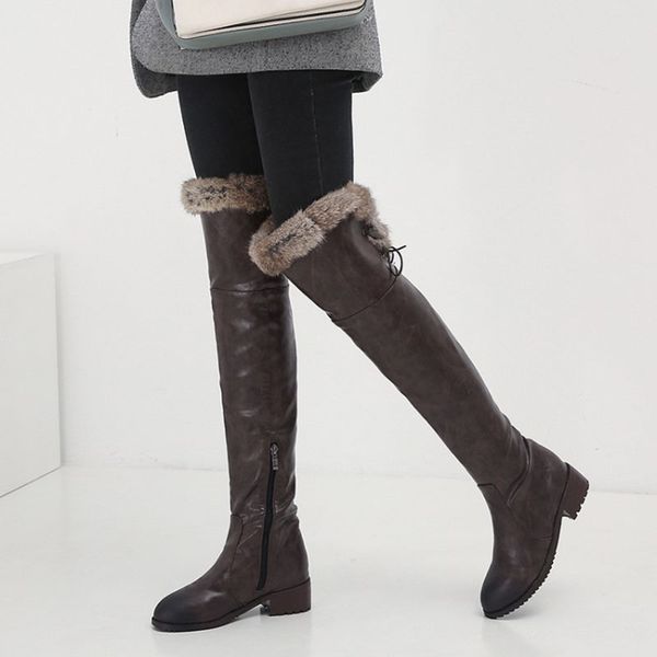 2019 lady over the knee high boots lace up long boots fur shoes bota feminina zapatos de mujer shoes women, Black
2019 lady over the knee high boots lace up long boots fur shoes bota feminina zapatos de mujer shoes women, Black