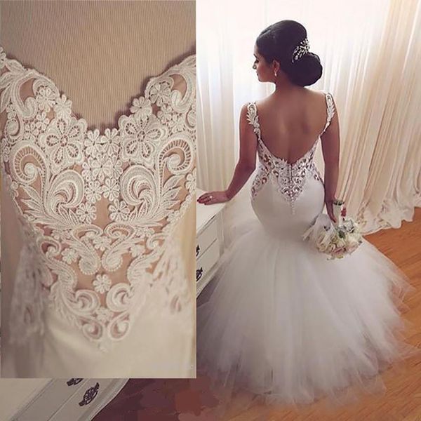 sweetheart vintage mermaid wedding dresses backless illusion lace appliques bridal wed gowns formal bridal dress plus size, White
sweetheart vintage mermaid wedding dresses backless illusion lace appliques bridal wed gowns formal bridal dress plus size, White