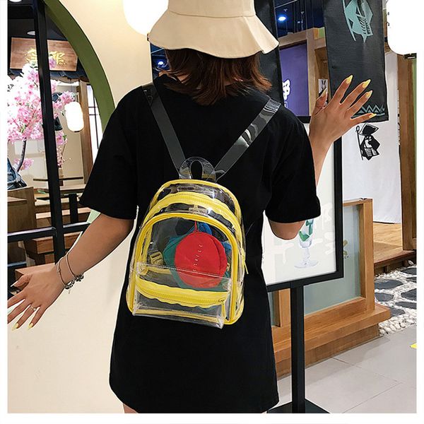 mini transparent backpack women waterproof black/yellow small bagpack for teenage girls small clear tourist travel ita bag
mini transparent backpack women waterproof black/yellow small bagpack for teenage girls small clear tourist travel ita bag