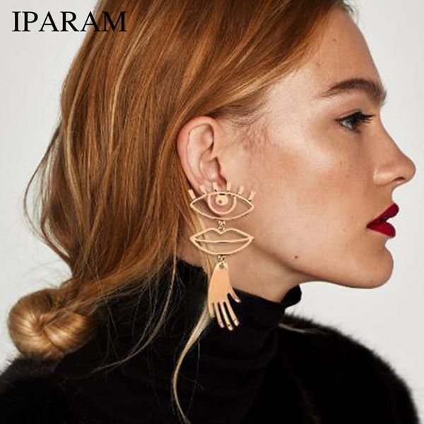 iparam abstract art gold color chic palm statement dangle earrings hyperbole big eyes tassel earring for women fashion bijoux, Silver
iparam abstract art gold color chic palm statement dangle earrings hyperbole big eyes tassel earring for women fashion bijoux, Silver