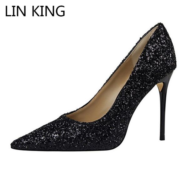 lin king new plus size glitter women shoes black high heel shoes slim pointed toe career elegant bridal wedding
lin king new plus size glitter women shoes black high heel shoes slim pointed toe career elegant bridal wedding