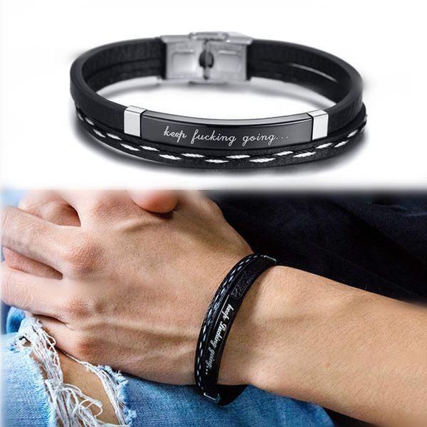 multilayer bracelet mens multi layer leather bracelets for men women motivational stainless steel bangles personalized pulseira, White
multilayer bracelet mens multi layer leather bracelets for men women motivational stainless steel bangles personalized pulseira, White