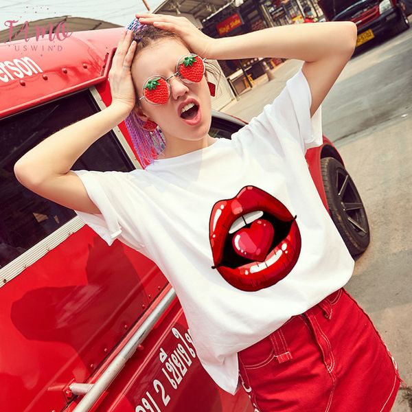 2020 new summer t shirt women lips printed harajuku thin section white female short sleeve t shirt clothing
2020 new summer t shirt women lips printed harajuku thin section white female short sleeve t shirt clothing