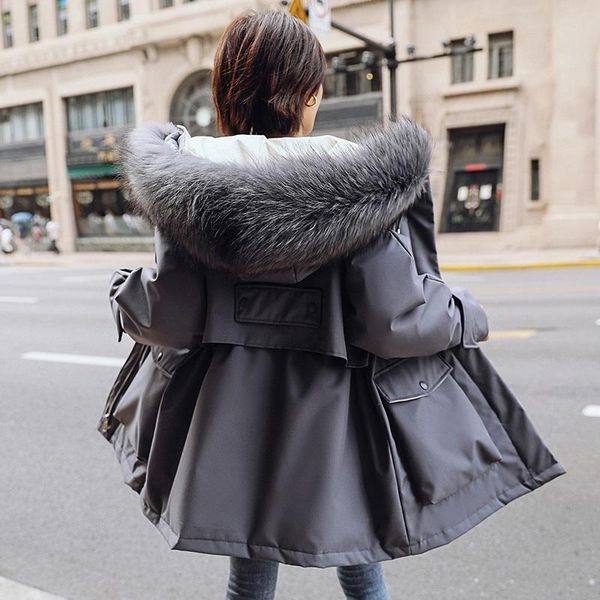 women's down & parkas 2021 large natural fur hooded winter jacket women 90% white duck thick warm sash tie up snow coats outwear, Black
women's down & parkas 2021 large natural fur hooded winter jacket women 90% white duck thick warm sash tie up snow coats outwear, Black