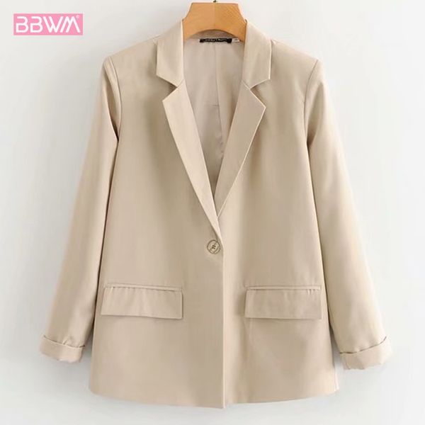 fashion wild one button loose loose thin collar long sleeve women's jacket 2019 autumn new korean casual female suit coat, White;black
fashion wild one button loose loose thin collar long sleeve women's jacket 2019 autumn new korean casual female suit coat, White;black