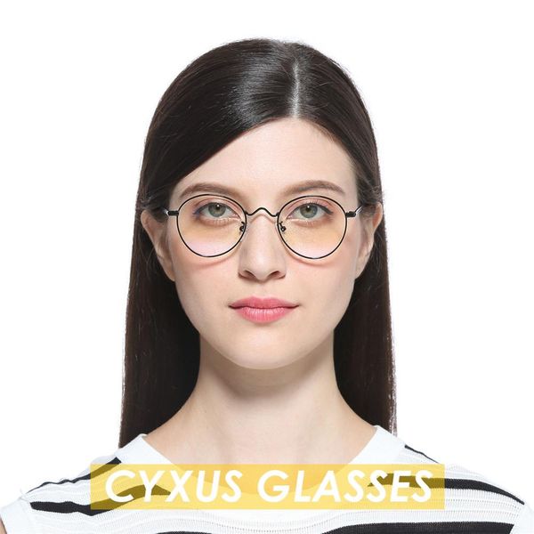cyxus fashion glasses retro round metal frame clear lens eyewear for women/mens -8702, Black
cyxus fashion glasses retro round metal frame clear lens eyewear for women/mens -8702, Black