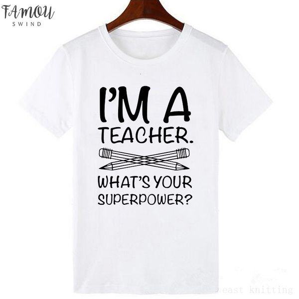 funny saying printed women summer t shirt im teacher whats your superpower femme clothes drop shipping, White
funny saying printed women summer t shirt im teacher whats your superpower femme clothes drop shipping, White