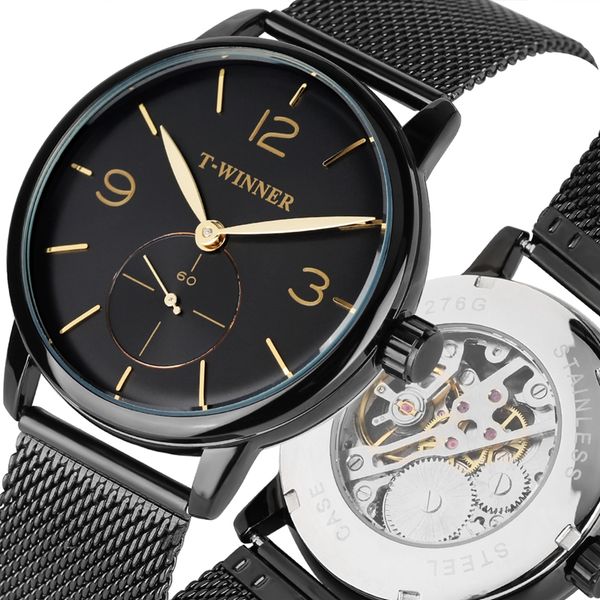 t-winner watches men minimalist simple black hand winding mechanical clock male mesh stainless steel band reloj, Slivery;brown
t-winner watches men minimalist simple black hand winding mechanical clock male mesh stainless steel band reloj, Slivery;brown