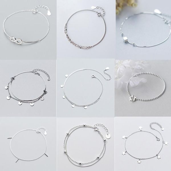 925 sterling silver fashion women's jewelry female hand chain bracelet ankle bracelet for gift girl lady drop shipping, Black
925 sterling silver fashion women's jewelry female hand chain bracelet ankle bracelet for gift girl lady drop shipping, Black