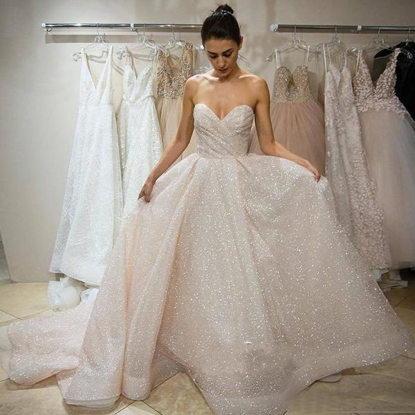 sparkle sequined wedding dresses 2021 strapless sweetheart neck backless sweep train lace up back wedding bridal gowns, White
sparkle sequined wedding dresses 2021 strapless sweetheart neck backless sweep train lace up back wedding bridal gowns, White