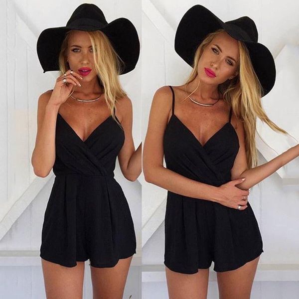 black v neck low cut sling romper summer casual beach short jumpsuit elegant strap backless playsuit high waist jumpsuits women, Black;white
black v neck low cut sling romper summer casual beach short jumpsuit elegant strap backless playsuit high waist jumpsuits women, Black;white