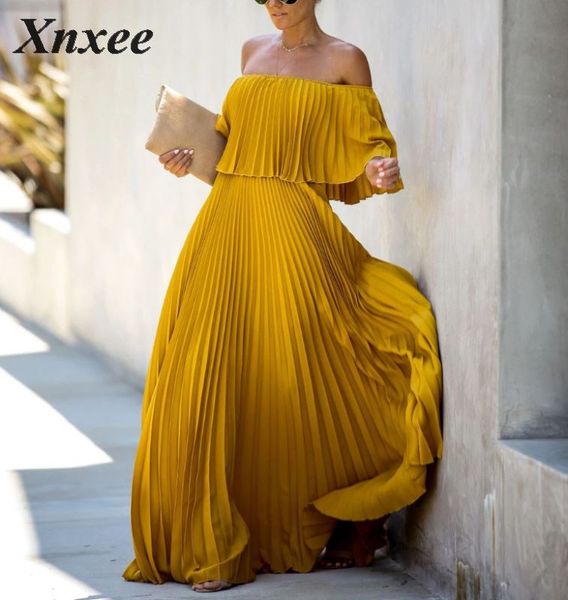 casual dresses xnxee women long dress 2021 est yellow white chiffon slash neck off shoulder fashion vestidos party, Black;gray
casual dresses xnxee women long dress 2021 est yellow white chiffon slash neck off shoulder fashion vestidos party, Black;gray