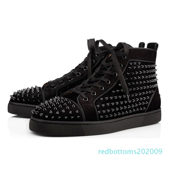 new designer shoes studded spikes fashion red suede leather mens womens flat bottoms luxury party lovers sneakers size 36-46 with box r09, Black
new designer shoes studded spikes fashion red suede leather mens womens flat bottoms luxury party lovers sneakers size 36-46 with box r09, Black