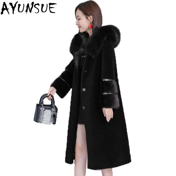 ayunsue women faux fur coat 2018 winter faux large fur collar female long hoody luxury parka streetwear warm overcoat lx2522, Black
ayunsue women faux fur coat 2018 winter faux large fur collar female long hoody luxury parka streetwear warm overcoat lx2522, Black