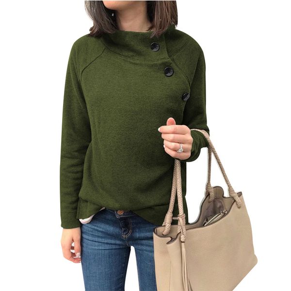 women round neck button sweater jacket long sleeve casual sweater shirt blouse winter jl, White;black
women round neck button sweater jacket long sleeve casual sweater shirt blouse winter jl, White;black