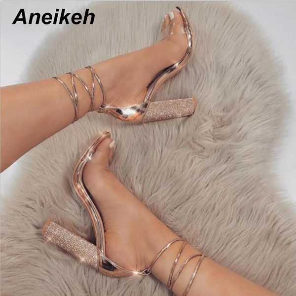 aneikeh women high sandals summer square heels crystal heeled platform ladies party wedding lace up shoes y190704, Black
aneikeh women high sandals summer square heels crystal heeled platform ladies party wedding lace up shoes y190704, Black