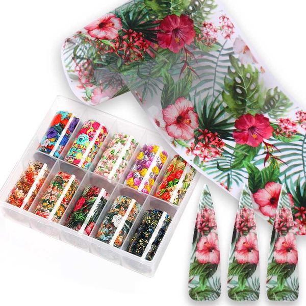 10pcs/set summer theme flowers leaf nail foils stickers decorations manicures decals transfer wraps diy accessories, Black
10pcs/set summer theme flowers leaf nail foils stickers decorations manicures decals transfer wraps diy accessories, Black