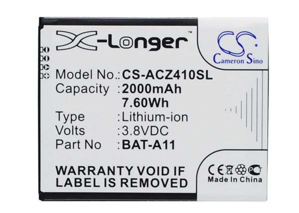 cameron sino battery bat-a11 for acer liquid m330, m330 dual sim, m330 lte, z330, z410, tm01
cameron sino battery bat-a11 for acer liquid m330, m330 dual sim, m330 lte, z330, z410, tm01