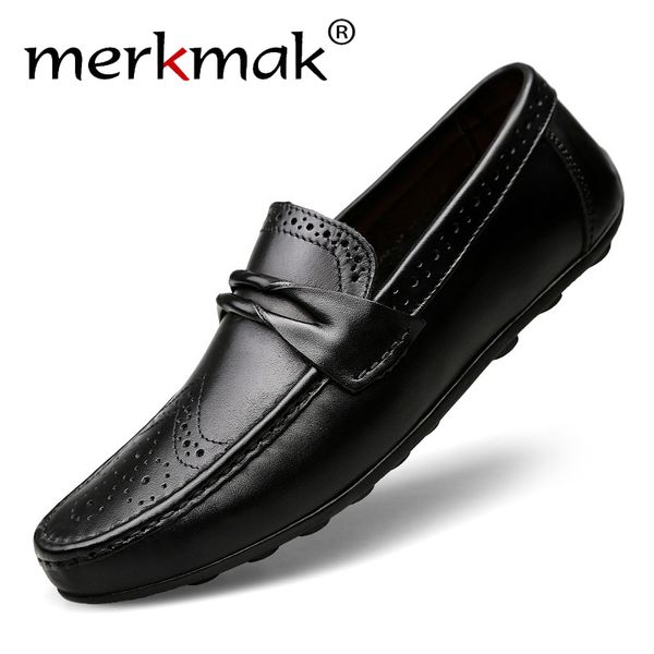 merkmak genuine cow leather men casual shoes fashion slip-on loafers wear-resistant non-slip flats big size party wedding shoes, Black
merkmak genuine cow leather men casual shoes fashion slip-on loafers wear-resistant non-slip flats big size party wedding shoes, Black