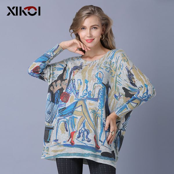 xikoi oversize fashion women sweaters casual print regular warm pullovers long sleeve o-neck elegant lady sweater jumper, White;black
xikoi oversize fashion women sweaters casual print regular warm pullovers long sleeve o-neck elegant lady sweater jumper, White;black