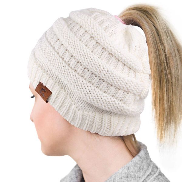 2018 autumn winter elegant fashion soild color wool needles hat woven hole warm hat ponytail ski, Blue;gray
2018 autumn winter elegant fashion soild color wool needles hat woven hole warm hat ponytail ski, Blue;gray
