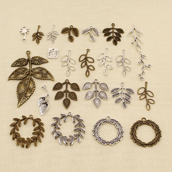 40 pieces silver charm or pendants jewelry making plant leaves branches hj197, Bronze;silver
40 pieces silver charm or pendants jewelry making plant leaves branches hj197, Bronze;silver