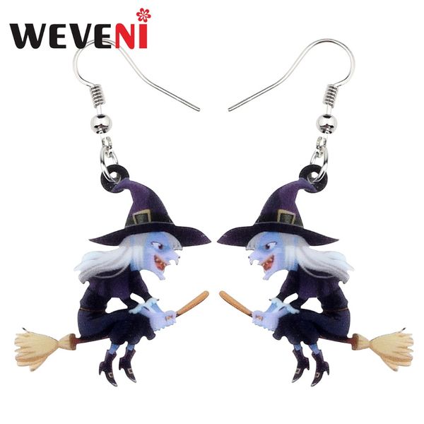 weveni acrylic animal halloween broomstick witch earrings drop dangle fashion cartoon jewelry for women girls teens gift charms, Silver 
weveni acrylic animal halloween broomstick witch earrings drop dangle fashion cartoon jewelry for women girls teens gift charms, Silver