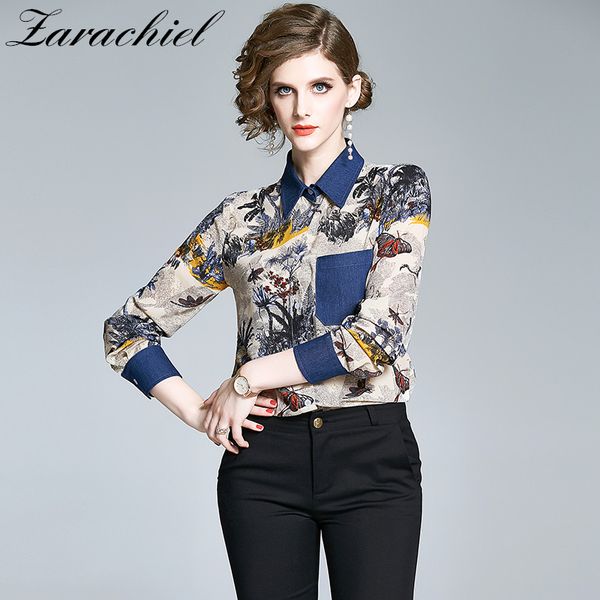 women's blouses & shirts fashion denim patchwork stylish shirt women turn down collar office slim blouse female long sleeve pattern pri, White
women's blouses & shirts fashion denim patchwork stylish shirt women turn down collar office slim blouse female long sleeve pattern pri, White