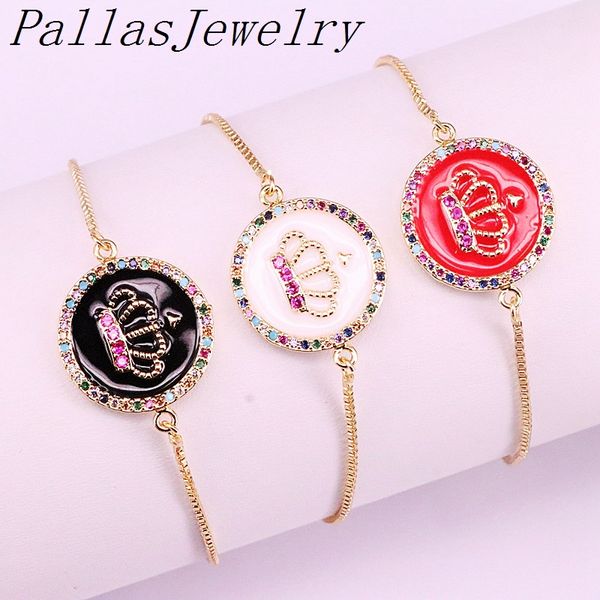 10pcs mix enamel crown round connector pave setting rainbow cz charms jewelry bracelet for women girls, Black
10pcs mix enamel crown round connector pave setting rainbow cz charms jewelry bracelet for women girls, Black