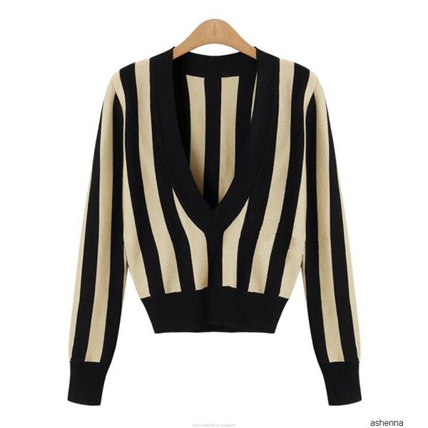 womens designer sweater temperament deep v-neck long sleeve sweater womeng0vy, White;black
womens designer sweater temperament deep v-neck long sleeve sweater womeng0vy, White;black