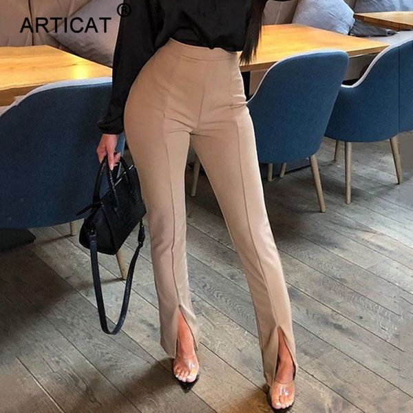 articat summer high waist casual pants women split elastic waist flare trousers women black solid skinny pants streetwear, Black;white
articat summer high waist casual pants women split elastic waist flare trousers women black solid skinny pants streetwear, Black;white