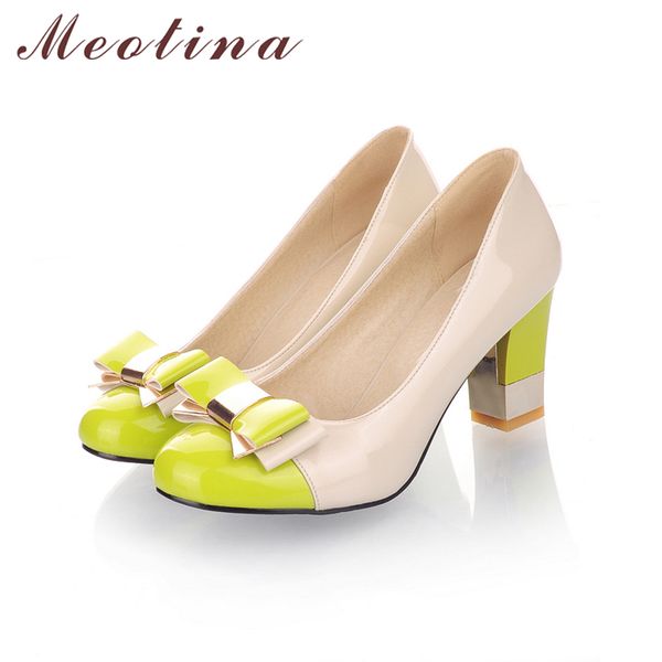 meotina ladies shoes pumps autumn round toe basic office chunky high heels shoes women bow candy color shoes plus size 9 c14, Black
meotina ladies shoes pumps autumn round toe basic office chunky high heels shoes women bow candy color shoes plus size 9 c14, Black