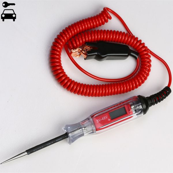 new car 3v-48v truck digital lcd circuit voltage tester power probe low voltage light diagnostic tool with 140 inch spring wire 
new car 3v-48v truck digital lcd circuit voltage tester power probe low voltage light diagnostic tool with 140 inch spring wire