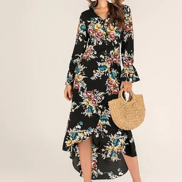 dresses floral print dress women v-neck flare sleeve elegant ruffles long irregular black ankle vintage vestido, Black;gray
dresses floral print dress women v-neck flare sleeve elegant ruffles long irregular black ankle vintage vestido, Black;gray