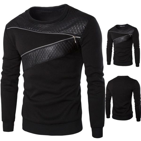 men winter warm slim sweatshirt casual plus size splicing leather sweatshirt coat jacket pu leather outwear asian size, Black
men winter warm slim sweatshirt casual plus size splicing leather sweatshirt coat jacket pu leather outwear asian size, Black
