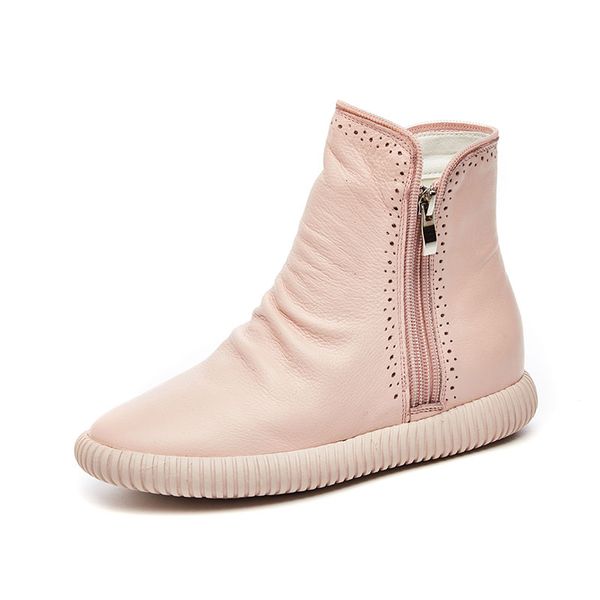 women's ankle boots genuine leather solid color woman boot 2019 spring autumn casual flat ankle boots for woman shoes boot, Black
women's ankle boots genuine leather solid color woman boot 2019 spring autumn casual flat ankle boots for woman shoes boot, Black