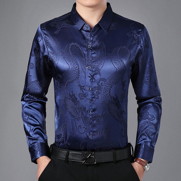 men's shirt fashion new middle-aged men's simulation silk long-sleeved shirt chinese style business casual gentleman, White;black
men's shirt fashion new middle-aged men's simulation silk long-sleeved shirt chinese style business casual gentleman, White;black