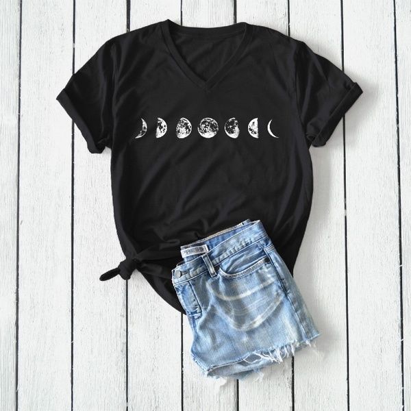 2019 женщины летняя мода фазы луны отпечатано футболка женская casual с коротким рукавом v-образным вырезом tee tops, White
2019 женщины летняя мода фазы луны отпечатано футболка женская casual с коротким рукавом v-образным вырезом tee tops, White