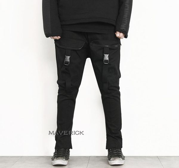 27-44 new 2018 men's clothing gd hair stylist fashion tooling splicing zipper casual harem pants plus size singer costumes, Black
27-44 new 2018 men's clothing gd hair stylist fashion tooling splicing zipper casual harem pants plus size singer costumes, Black