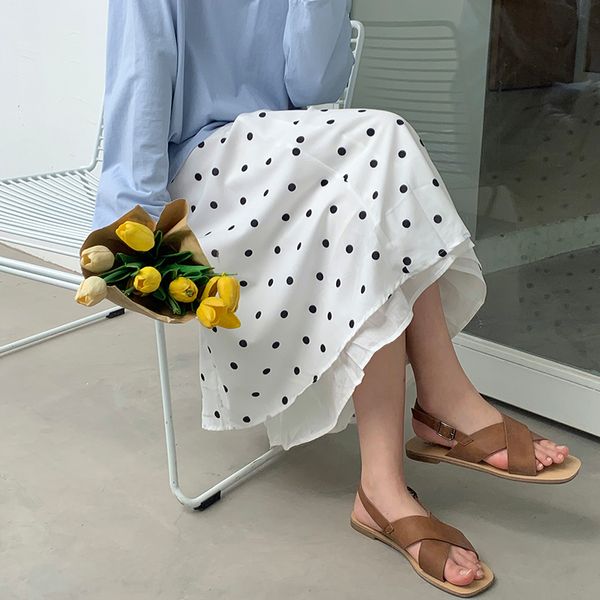 chiffon loose long skirt women 2020 summer high waist elastic polka dot printed ruffles patchwork white black basic skirts
chiffon loose long skirt women 2020 summer high waist elastic polka dot printed ruffles patchwork white black basic skirts