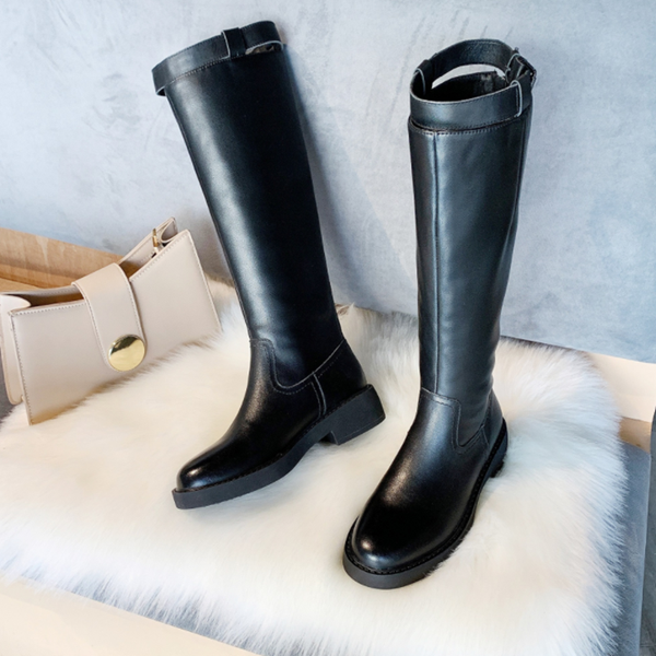 2019 winter new women's boots british wind boots genuine leather warm ladies thick bottom casual women's shoes, Black
2019 winter new women's boots british wind boots genuine leather warm ladies thick bottom casual women's shoes, Black