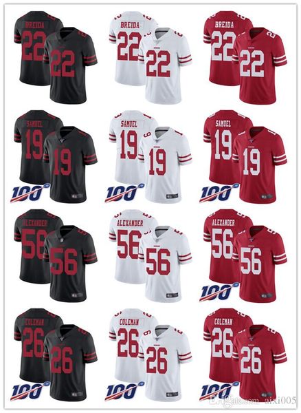 mens womans youth san francisco 49ers 22 matt breida 56 kwon alexander 19 deebo samuel 26 tevin coleman black red football jerseys 
mens womans youth san francisco 49ers 22 matt breida 56 kwon alexander 19 deebo samuel 26 tevin coleman black red football jerseys