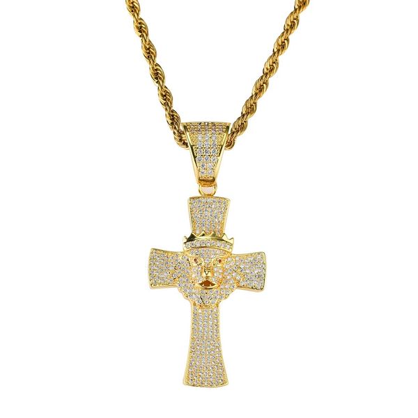 hip hop cross diamonds pendant necklaces for men western crown lion head luxury necklace real gold plated copper zircons cuban chains, Silver
hip hop cross diamonds pendant necklaces for men western crown lion head luxury necklace real gold plated copper zircons cuban chains, Silver
