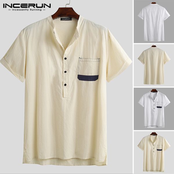 summer men cotton casual shirt vintage short sleeve stand collar 2020 patchwork streetwear camisa harajuku incerun, White;black
summer men cotton casual shirt vintage short sleeve stand collar 2020 patchwork streetwear camisa harajuku incerun, White;black