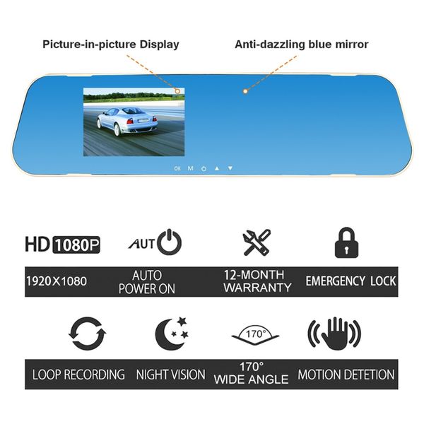 3.8 inch rearview mirror full hd 1080p car dvr camera with dual lens digital video recorder
3.8 inch rearview mirror full hd 1080p car dvr camera with dual lens digital video recorder