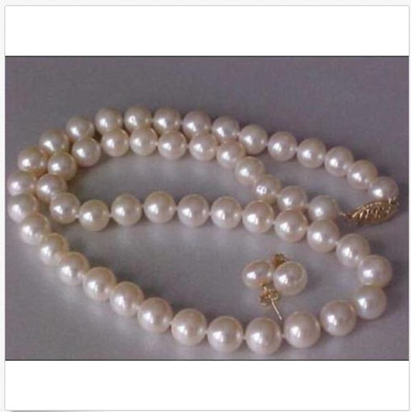 2019 18"natural 9-10mm akoya white pearl necklace earring set 14k yellow gold, Silver
2019 18"natural 9-10mm akoya white pearl necklace earring set 14k yellow gold, Silver