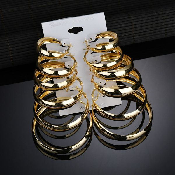 6pcs modern women's earrings 2018 alloy fine thick big circle stud earring for women fashion stainless steel jewelry accessories, Golden;silver
6pcs modern women's earrings 2018 alloy fine thick big circle stud earring for women fashion stainless steel jewelry accessories, Golden;silver