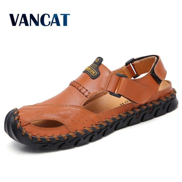 vancat men leather beach sandals 2019 summer outdoor men's shoes breathable handmade casual footwear slip on walking sandals, Black
vancat men leather beach sandals 2019 summer outdoor men's shoes breathable handmade casual footwear slip on walking sandals, Black