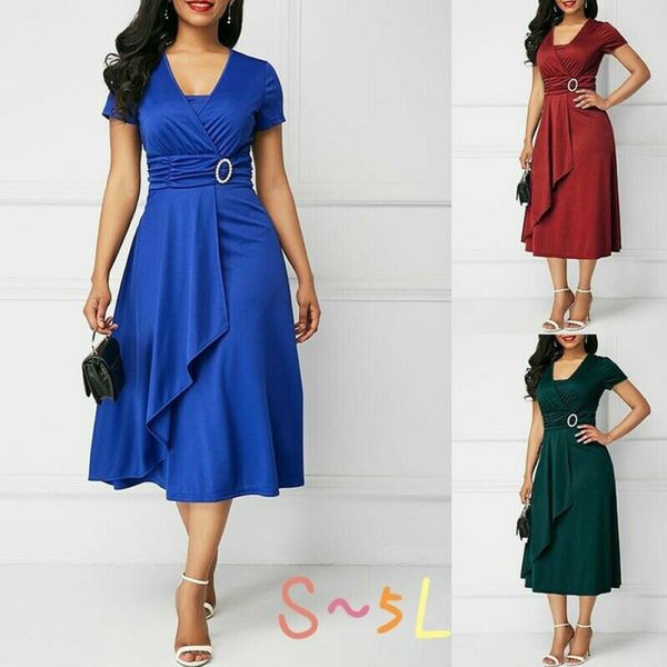 plus size summer asymmetric hem v neck mini dress party evening dress, Black;blue
plus size summer asymmetric hem v neck mini dress party evening dress, Black;blue