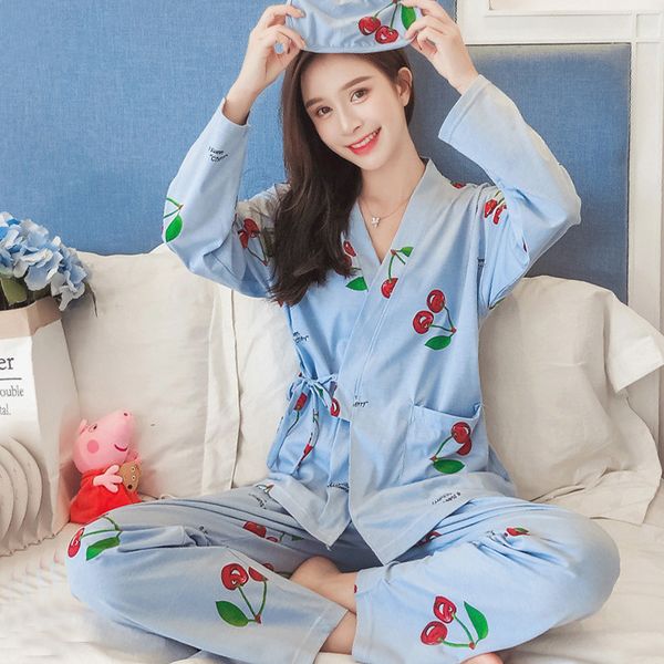 eye mask autumn girls pijama mujer lovely printed pocket women pajamas sets long sleeve kimono home wear casual sleepwear female, Black;red
eye mask autumn girls pijama mujer lovely printed pocket women pajamas sets long sleeve kimono home wear casual sleepwear female, Black;red